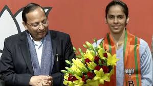 ಬ್ಯಾಡ್ಮಿಂಟನ್ ಕ್ರೀಡಾಪಟು ಸೈನಾ ನೆಹ್ವಾಲ್‍ ಬಿಜೆಪಿ ಸೇರ್ಪಡೆ